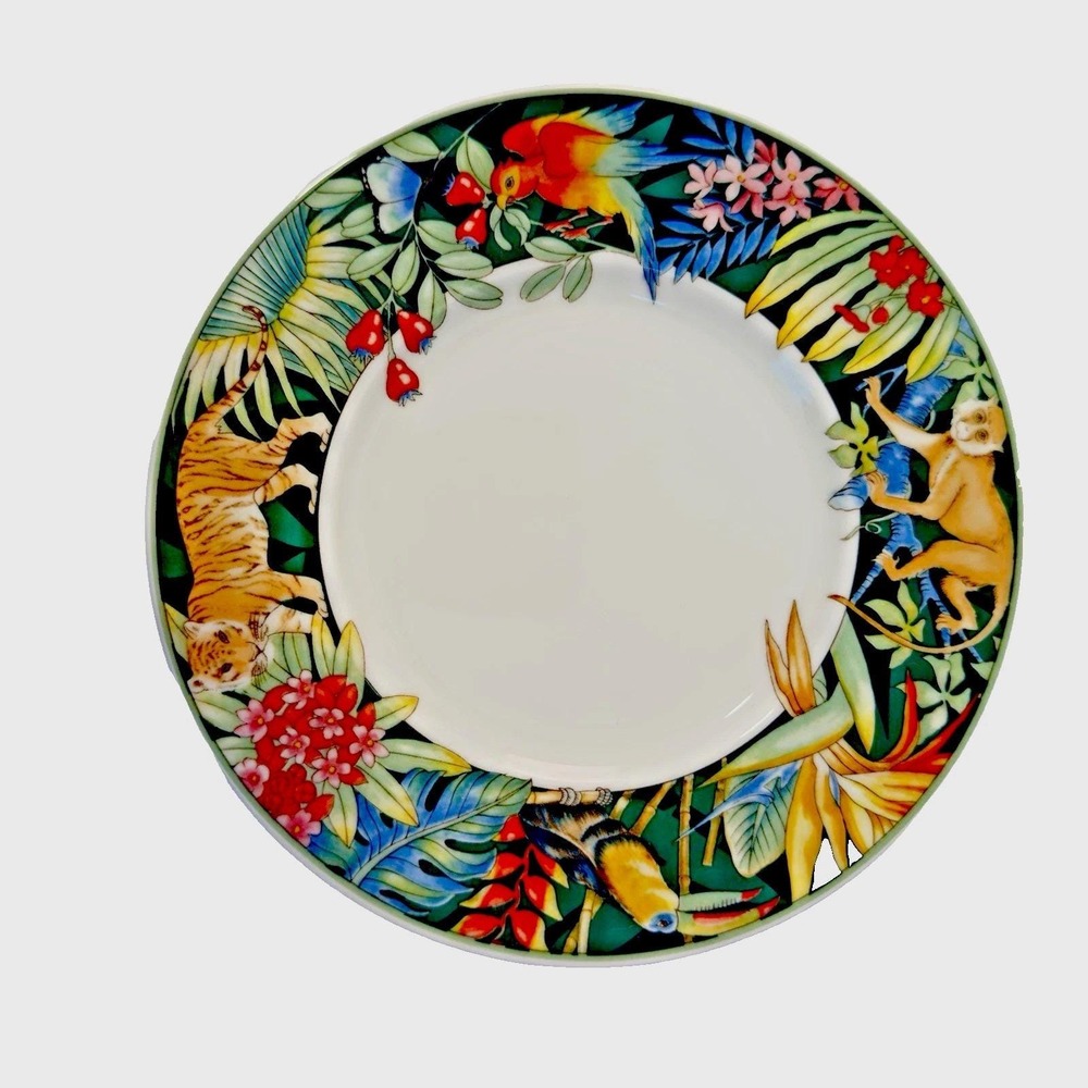 Villeroy & Boch Gallo Serengeti Salad Plate Bone China Germany Tiger Monkey Bird